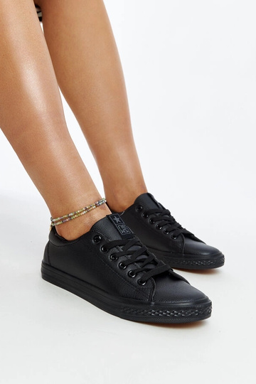 Zapatillas deportivas negras de piel ecológica Luz