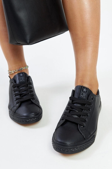 Zapatillas deportivas negras de piel ecológica Luz 2