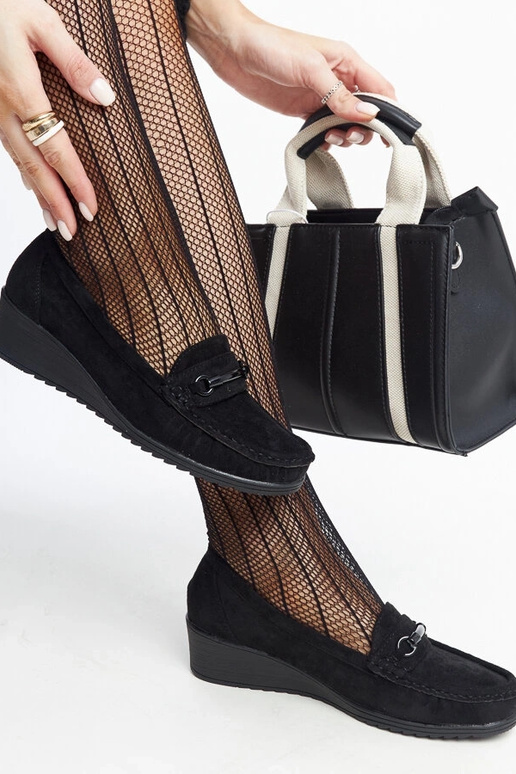 Mocasines negros con cuña de Amel