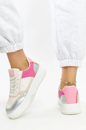 Zapatillas blancas y rosas con suela más gruesa Rumai 2
