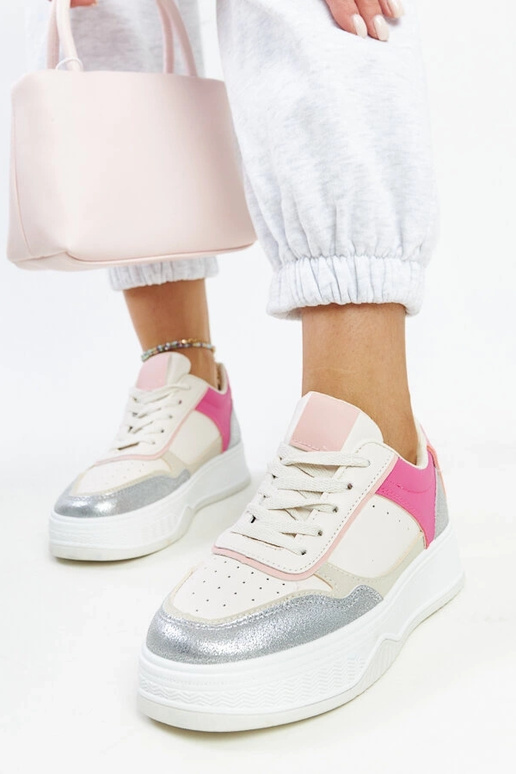 Zapatillas blancas y rosas con suela...