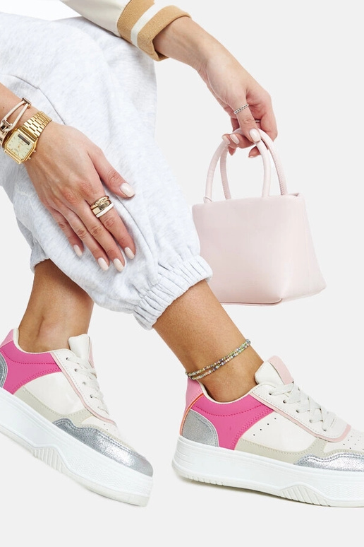 Zapatillas blancas y rosas con suela...