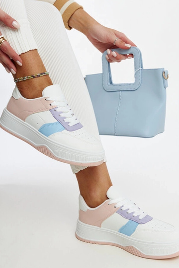 Zapatillas blancas y rosas con suela más gruesa Rafida 2