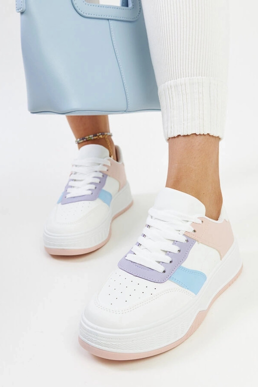 Zapatillas blancas y rosas con suela...