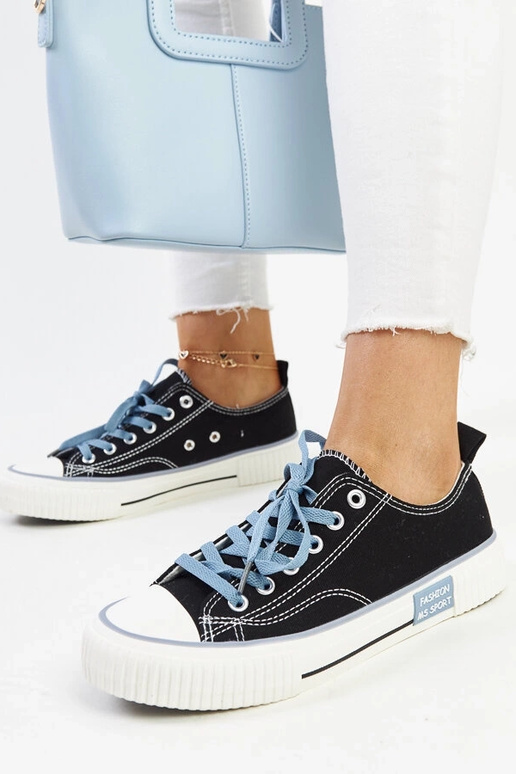 Zapatillas negras con cordones de...