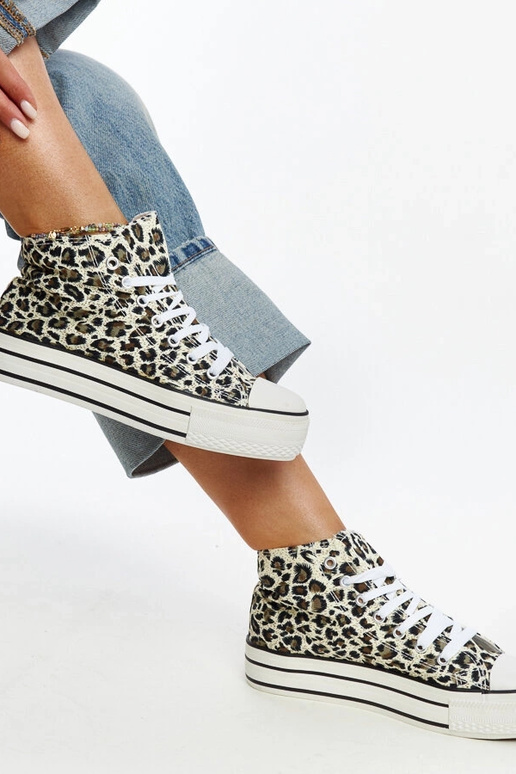 Zapatillas altas de leopardo con...