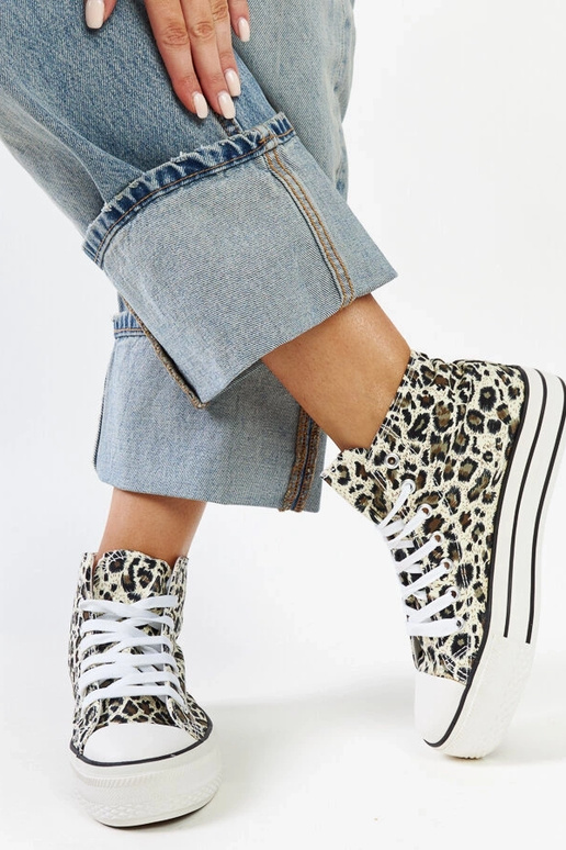 Zapatillas altas de leopardo con...