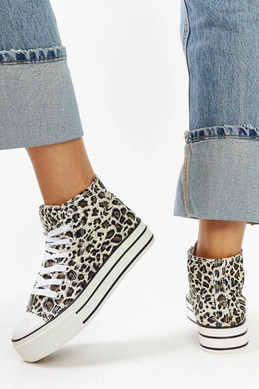 Zapatillas altas de leopardo con...