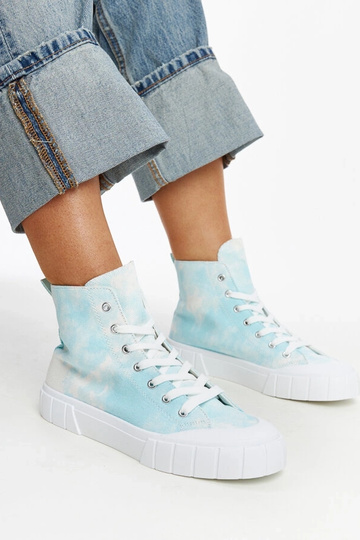 Zapatillas altas de tela de color azul de Raissa 2