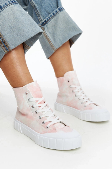 Zapatillas altas de tela rosa Raissa 2