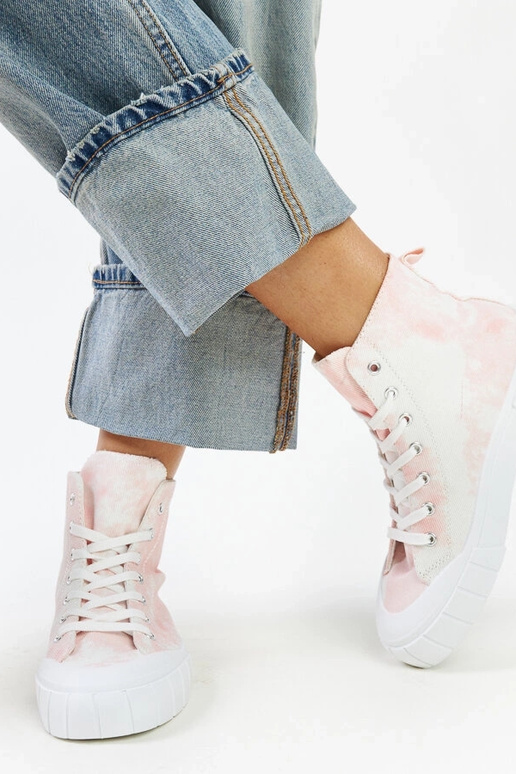 Zapatillas altas de tela rosa Raissa