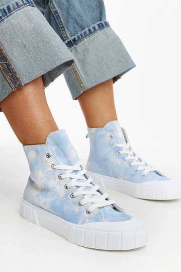 Zapatillas altas de tela de color azul de Raissa