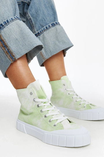 Zapatillas altas de lona verde claro de Raissa