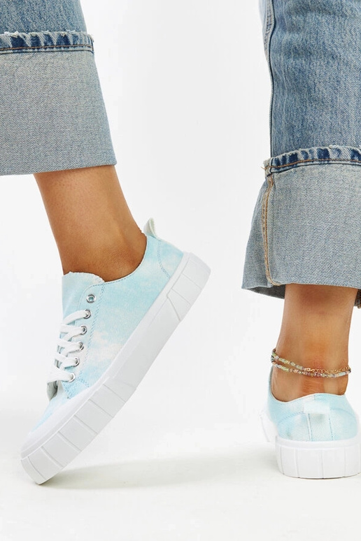 Zapatillas de tela azul Jerina