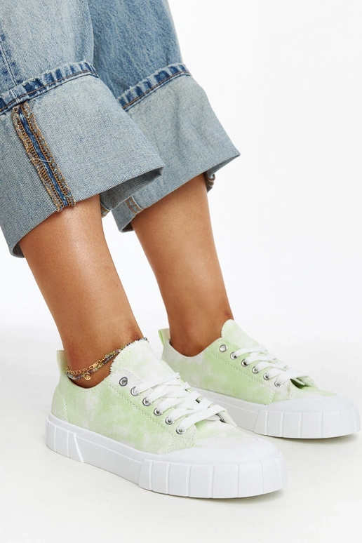 Zapatillas de tejido verde claro de...