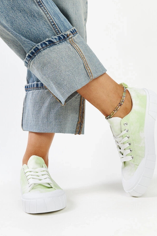 Zapatillas de tejido verde claro de...