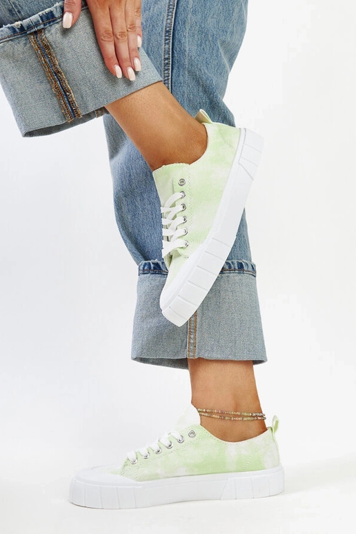 Zapatillas de tejido verde claro de...