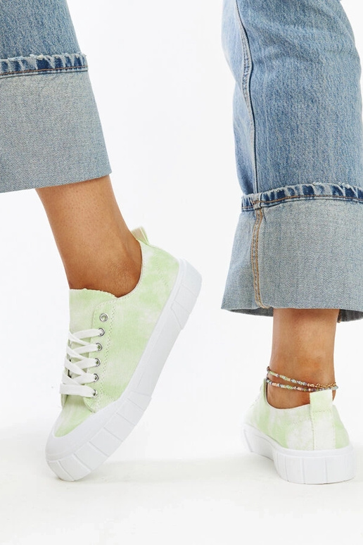 Zapatillas de tejido verde claro de...