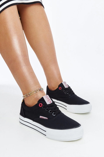 Zapatillas negras de mujer con suela gruesa CROSS JEANS 2