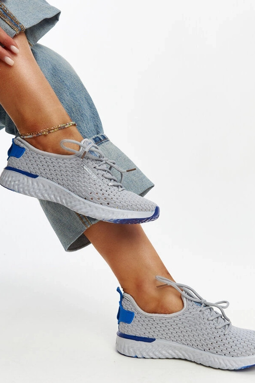 Zapatillas de tejido gris para mujer...