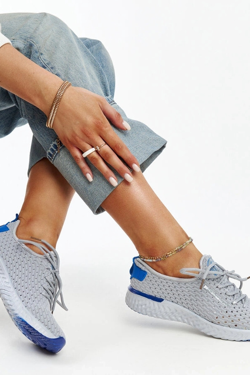 Zapatillas de tejido gris para mujer...