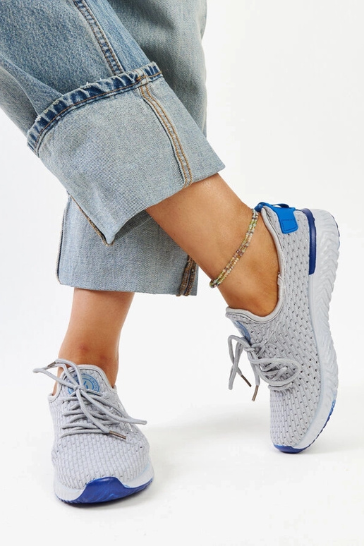 Zapatillas de tejido gris para mujer...