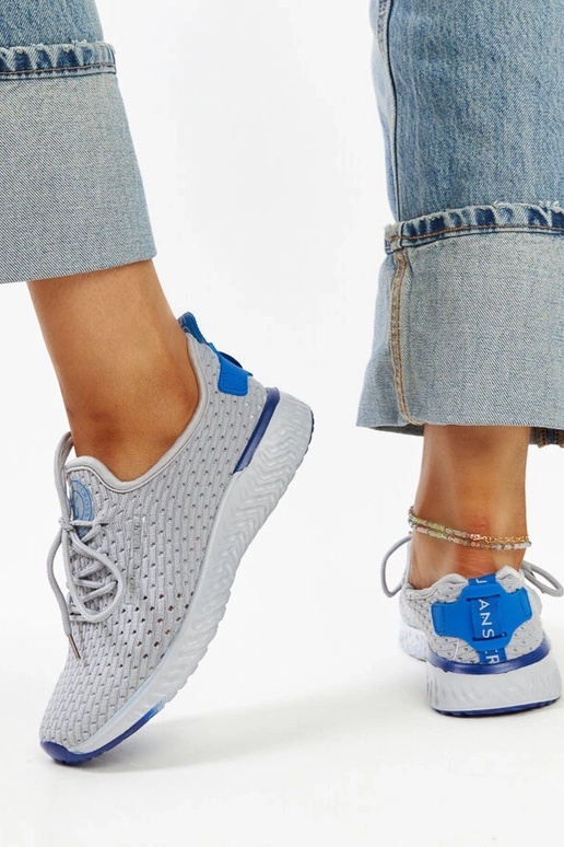 Zapatillas de tejido gris para mujer...