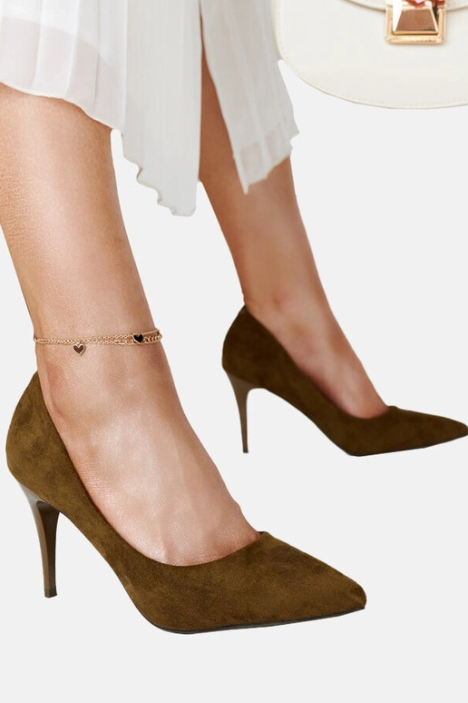 Szpilki verdes oscuros con plantilla...