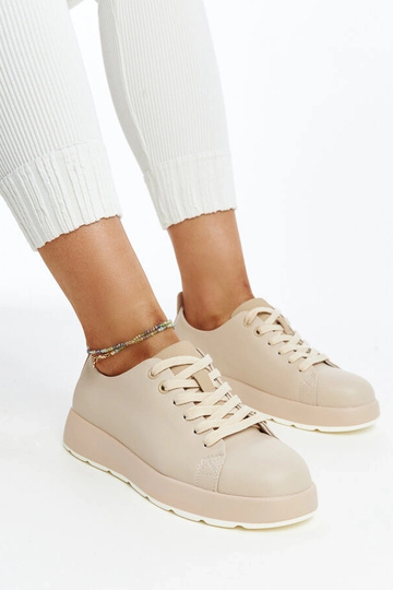 Zapatillas de piel Samaha color beige 2