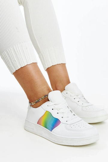 Zapatillas blancas con color en plataforma Asmarina 2