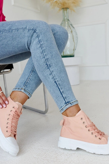 Zapatillas altas rosas con... 2