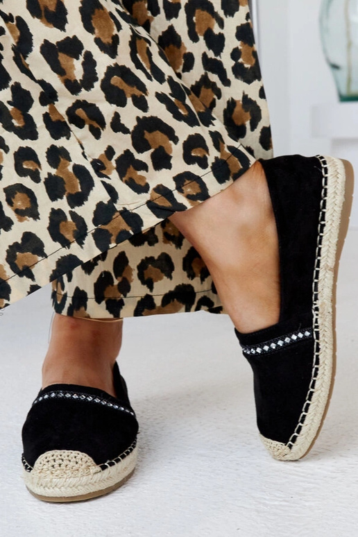 Alpargatas negras con circonitas Abia