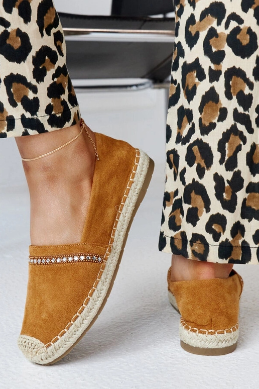 Alpargatas marrones con circonitas Abia