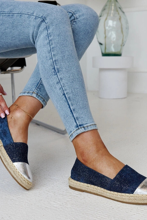 Alpargatas Surana azul marino y plata...