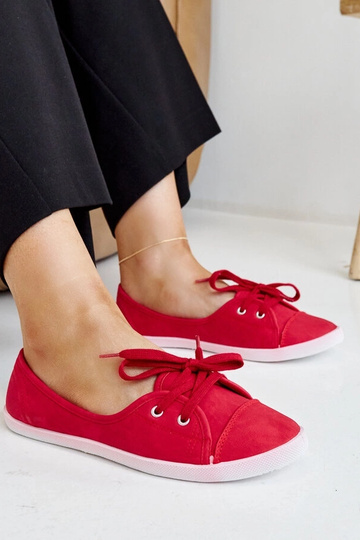 Zapatillas deportivas rojas con cierre de cuero sintético Knudsen