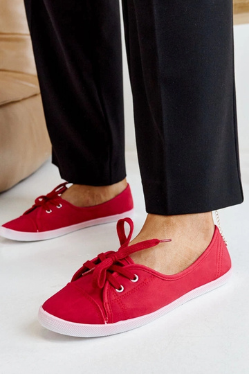 Zapatillas deportivas rojas con cierre de cuero sintético Knudsen 2