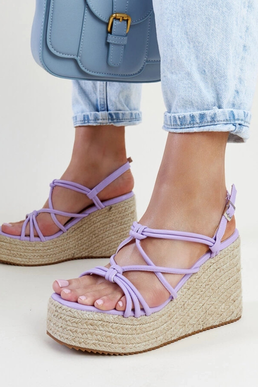 Sandalias de cuña moradas Mara
