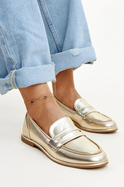 Mocasines clásicos dorados Nasia