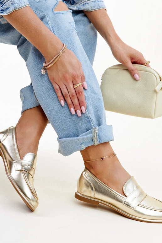 Mocasines clásicos dorados Nasia