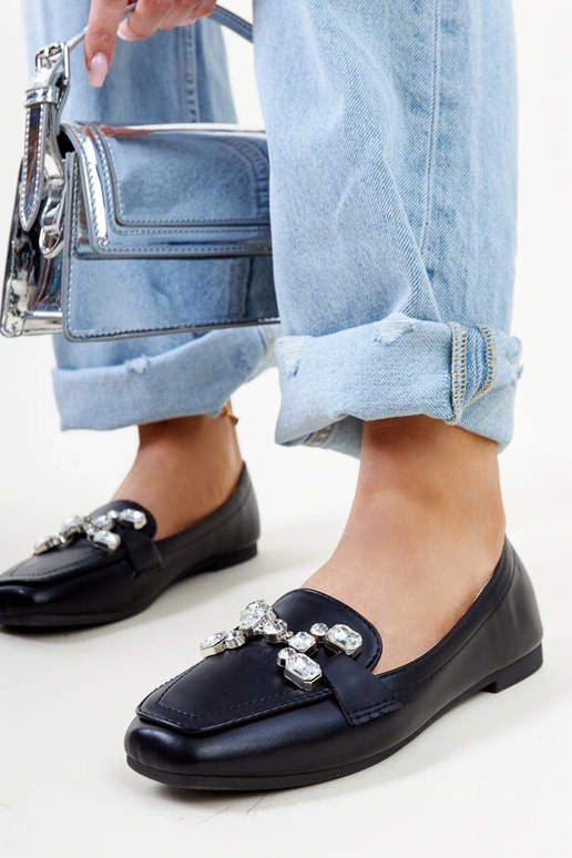 Mocasines negros con hebilla de...