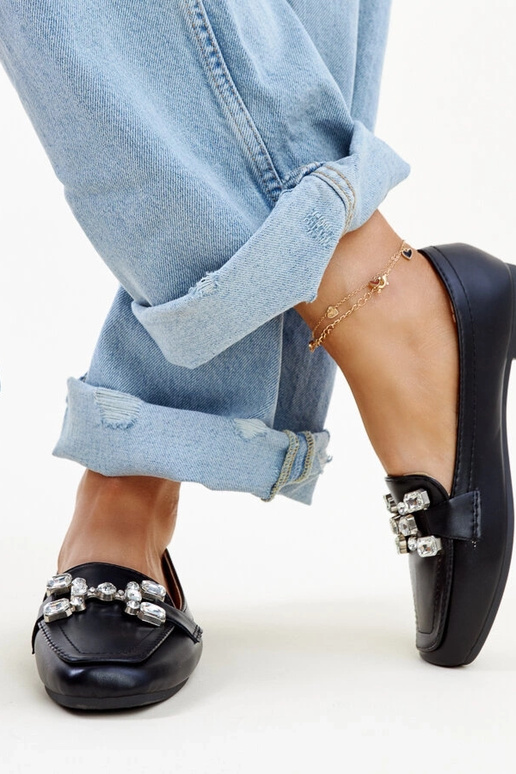 Mocasines negros con hebilla de...