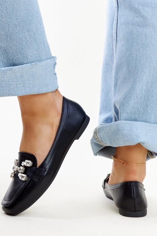 Mocasines negros con hebilla de...