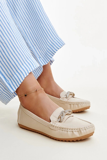 Mocasines beige decorados...