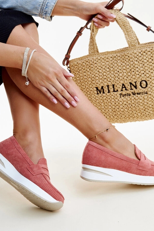 Zapatos Muna perforados en color rosa