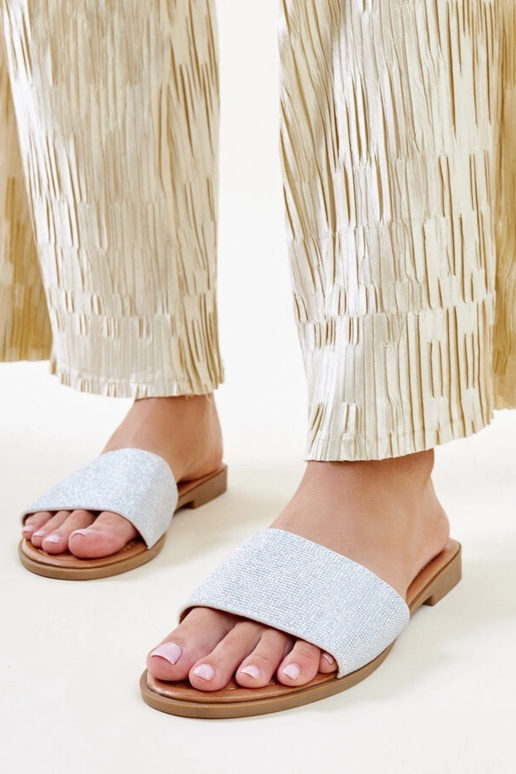 Chanclas Anilsa plateadas brillantes