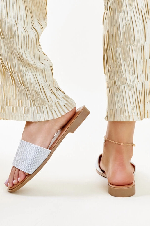 Chanclas Anilsa plateadas brillantes