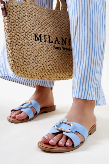 Chanclas con hebilla Isana en color azul 2