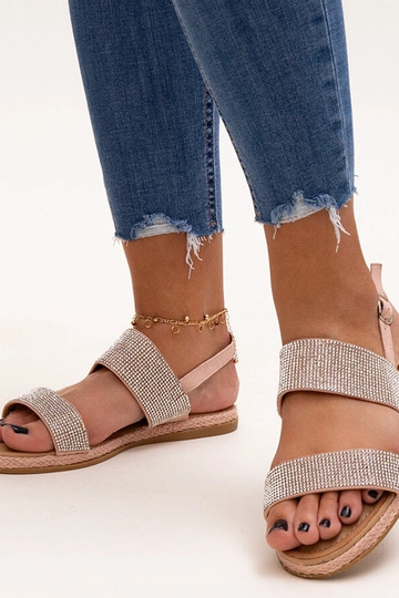 Sandalias rosas decoradas con circonitas Carvalia 2