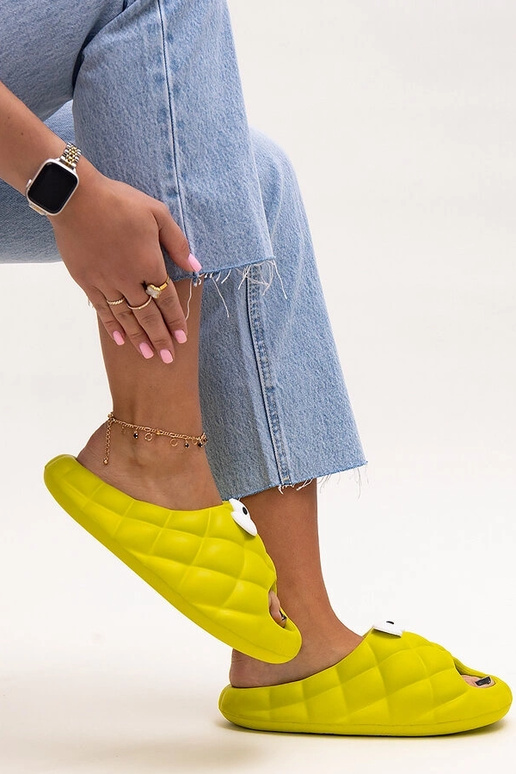 Chanclas de espuma verde con ojos de...