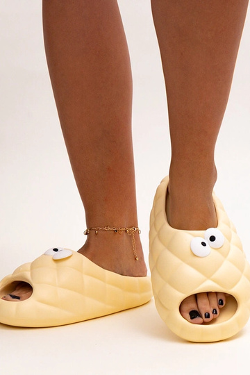 Chanclas de espuma beige con ojos de Gorges
